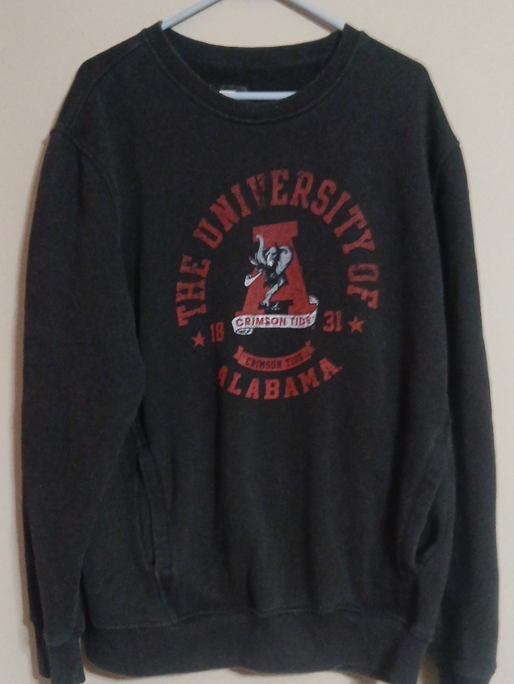 Alabama Crimson Tide Black Crewneck Sweatshirt